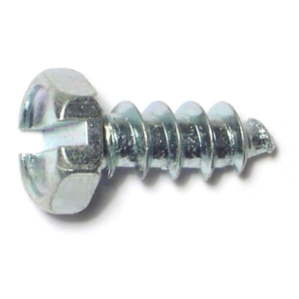 Midwest Fastener Sheet Metal Screw, #10 x 1/2 in, Zinc Plated Steel Flange Hex Head Slotted Drive, 30 PK 61346 - main